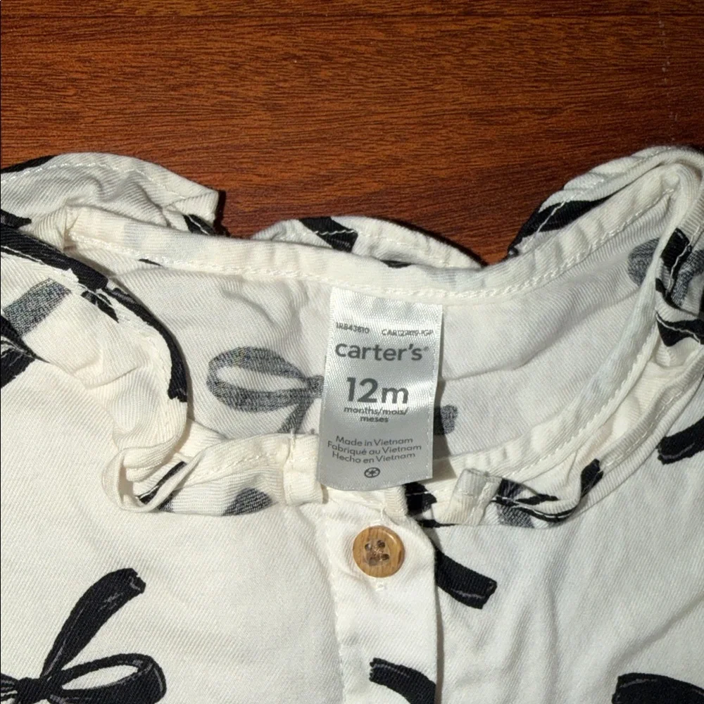 Baby Girl Carter's Dress with Black Bow Design